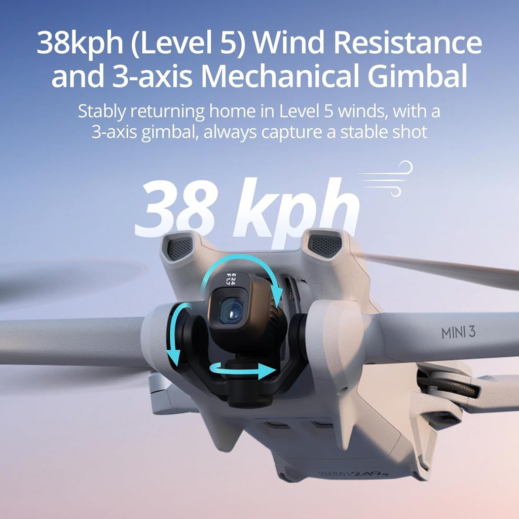DJI Mini 3, Drones with Camera for Adults 4K, 38-min Flight Time, up to 32800ft (10km) Video Transmission, True Vertical Shooting, GPS Auto Return Integrated, Mini Drone with Camera for Beginners wourant