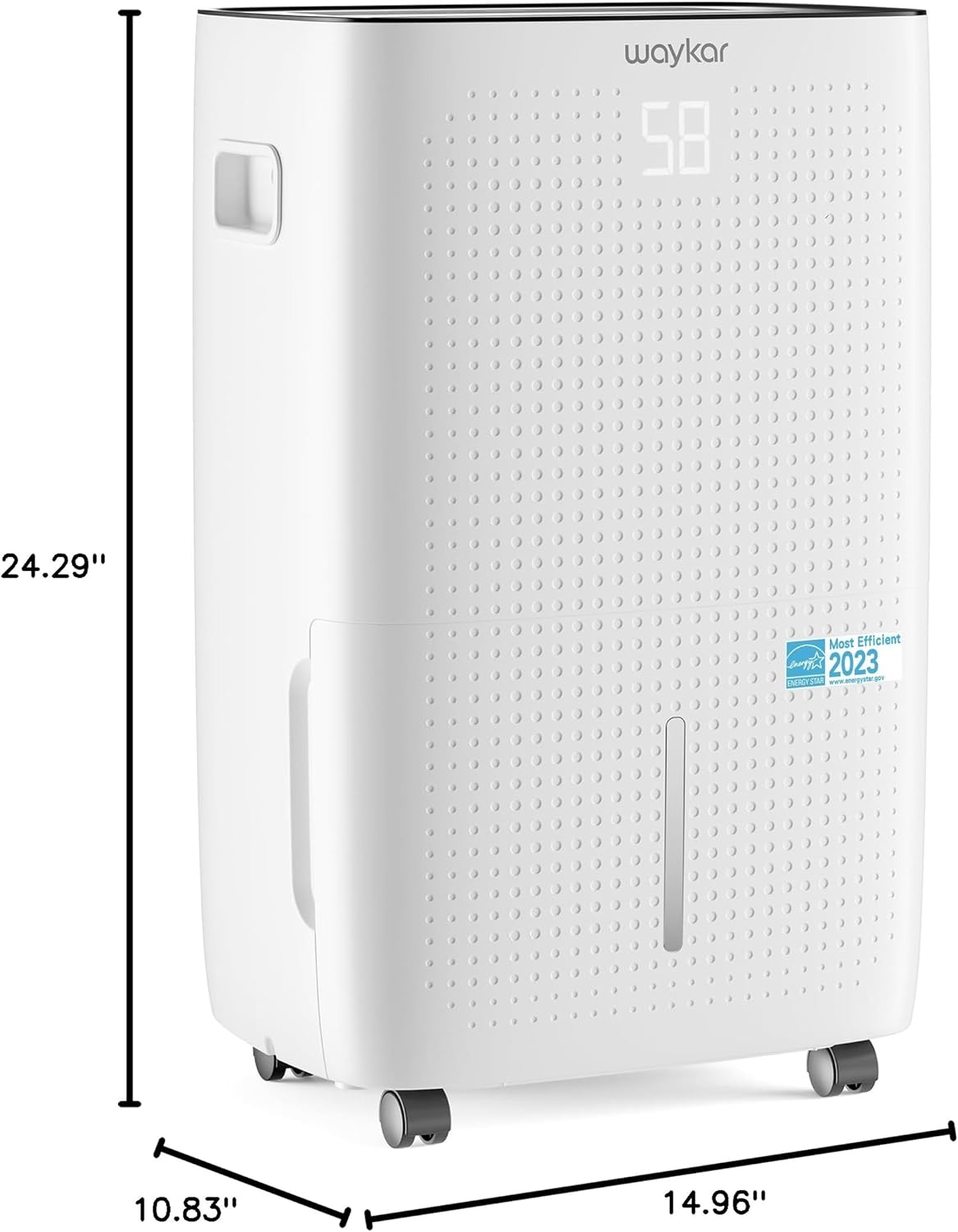 Waykar 2000 Sq. Ft Dehumidifier for Home and Basements, with Auto or Manual Drainage, 0.66 Gallon Water Tank Capacity wourant
