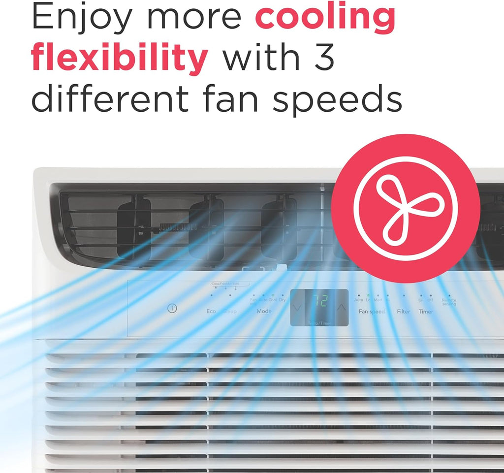 Frigidaire 5,000 BTU Window Air Conditioner with Remote Control, Cools Up to 150 Sq. Ft., Quiet Operation, Eco Mode, 3 Fan Speeds, Auto Restart, White wourant