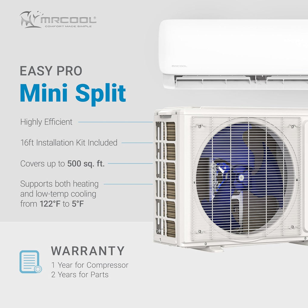 MRCOOL 24000 BTU 230V Ductless Inverter Mini Split Air Conditioner & Heat Pump System, Easy Pro Series - Wall-Mounted AC Unit w/Heating and Cooling for Home, Office & Commercial Space wourant