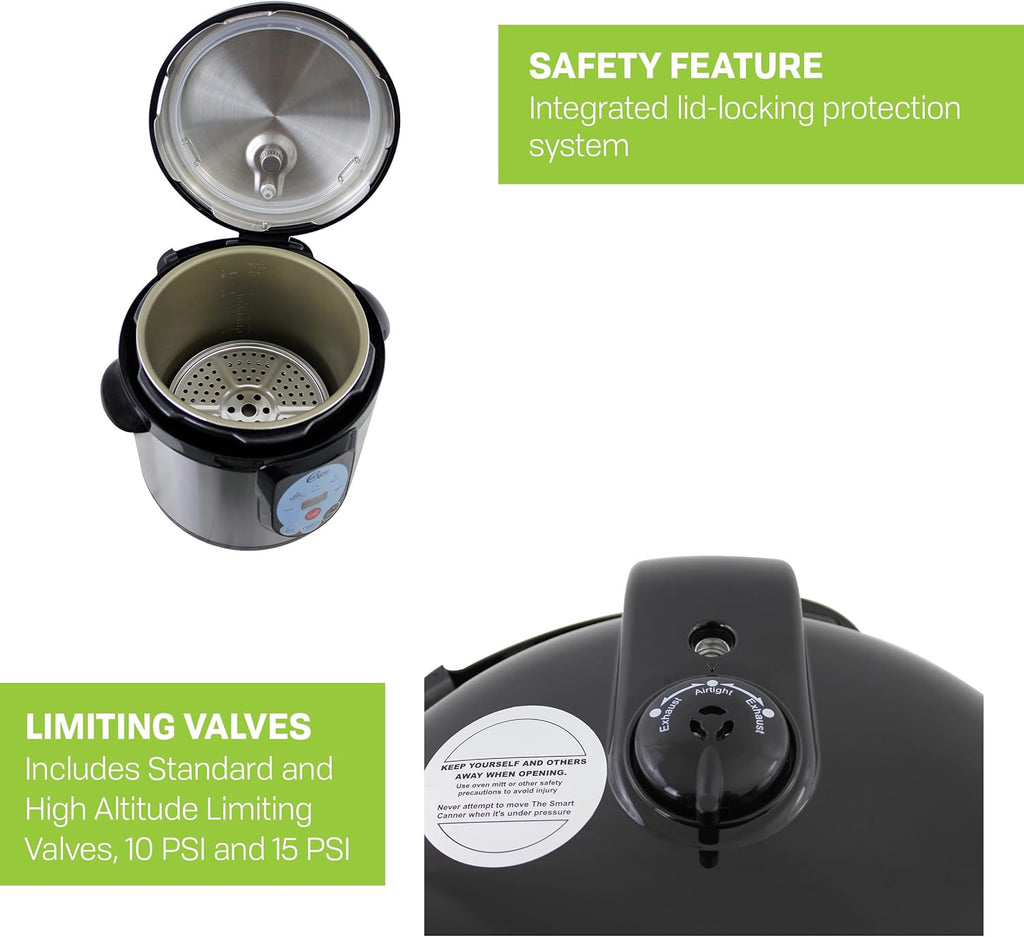CAREY DPC-9SS Smart Electric Pressure Cooker and Canner, Stainless Steel, 9.5 Qt wourant