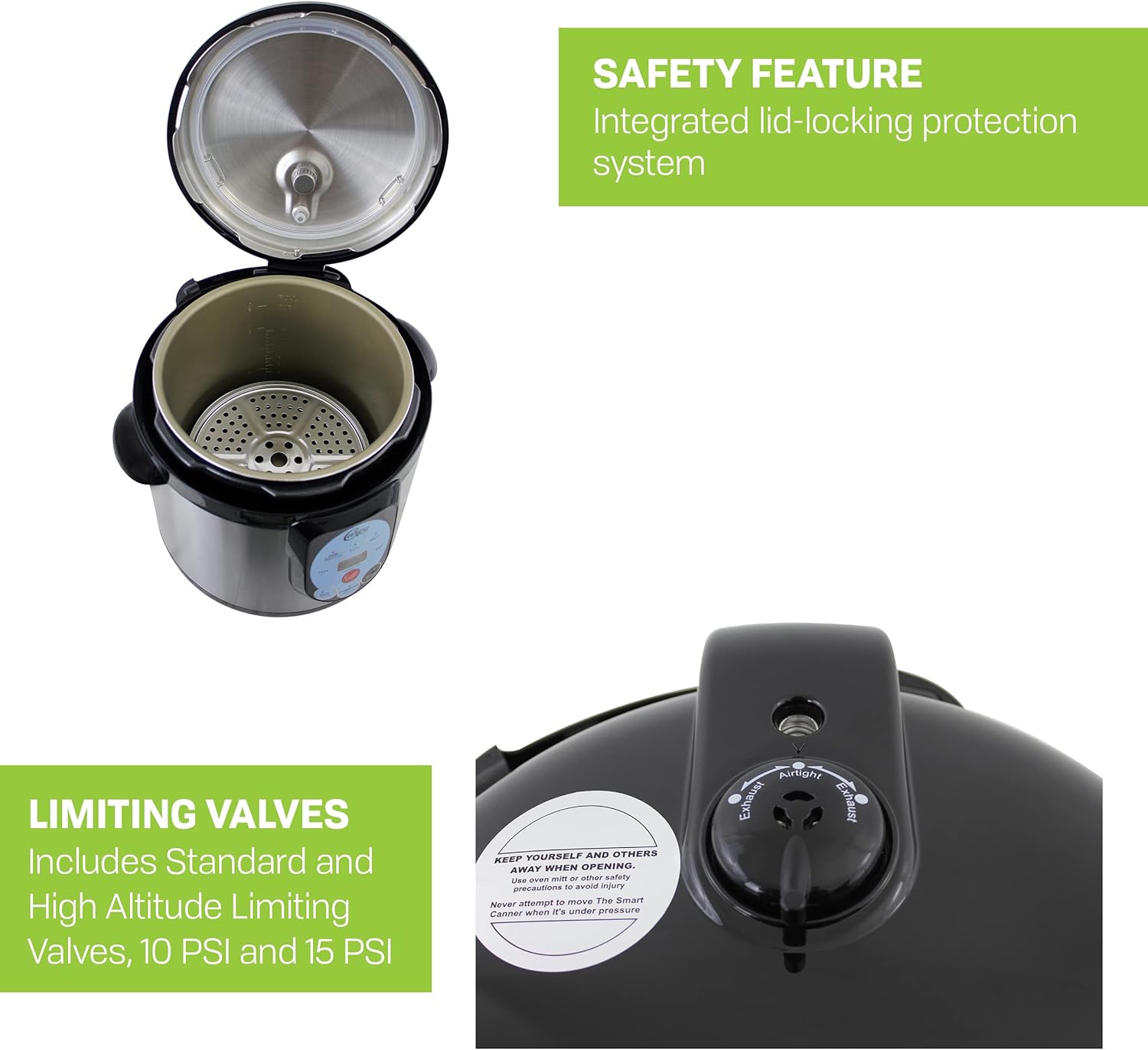 CAREY DPC-9SS Smart Electric Pressure Cooker and Canner, Stainless Steel, 9.5 Qt wourant