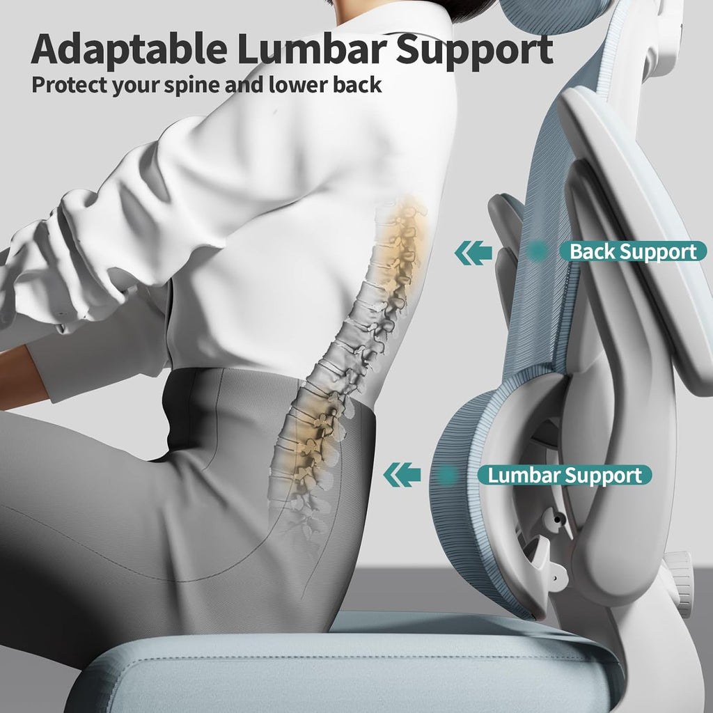 Office Chair Ergonomic Desk Chair, 330 lbs Home Mesh Desk Chair with Wheels, Comfortable Gaming Chair, High Back Office Chair wourant