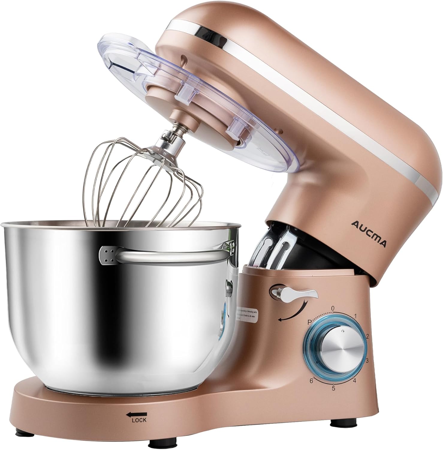 Aucma Stand Mixer,6.5-QT 660W 6-Speed Tilt-Head Food Mixer, Kitchen Electric Mixer with Dough Hook wourant