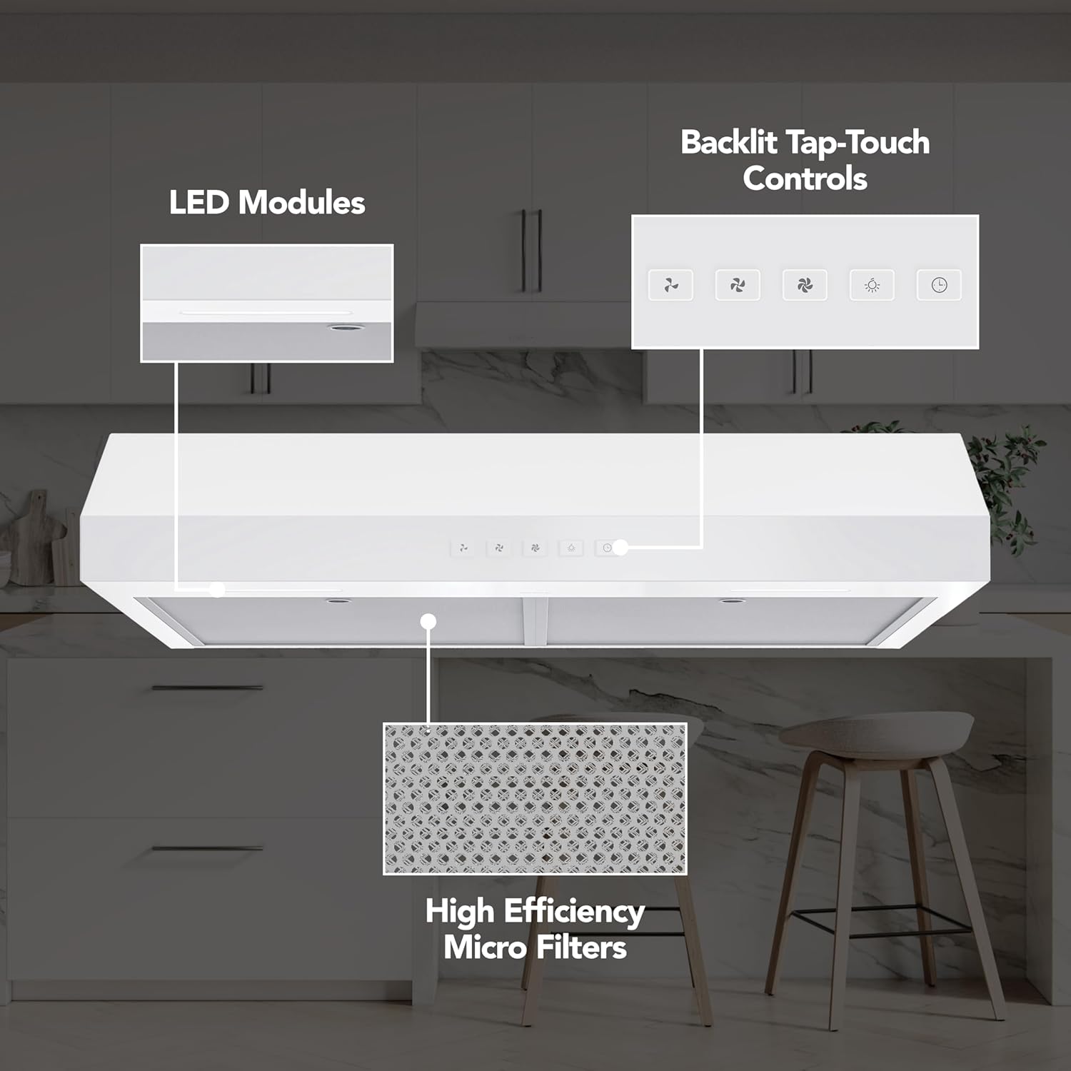 Broan-NuTone Three-Speed Glacier Undercabinet Range Hood with LED Light, ADA Compliant wourant