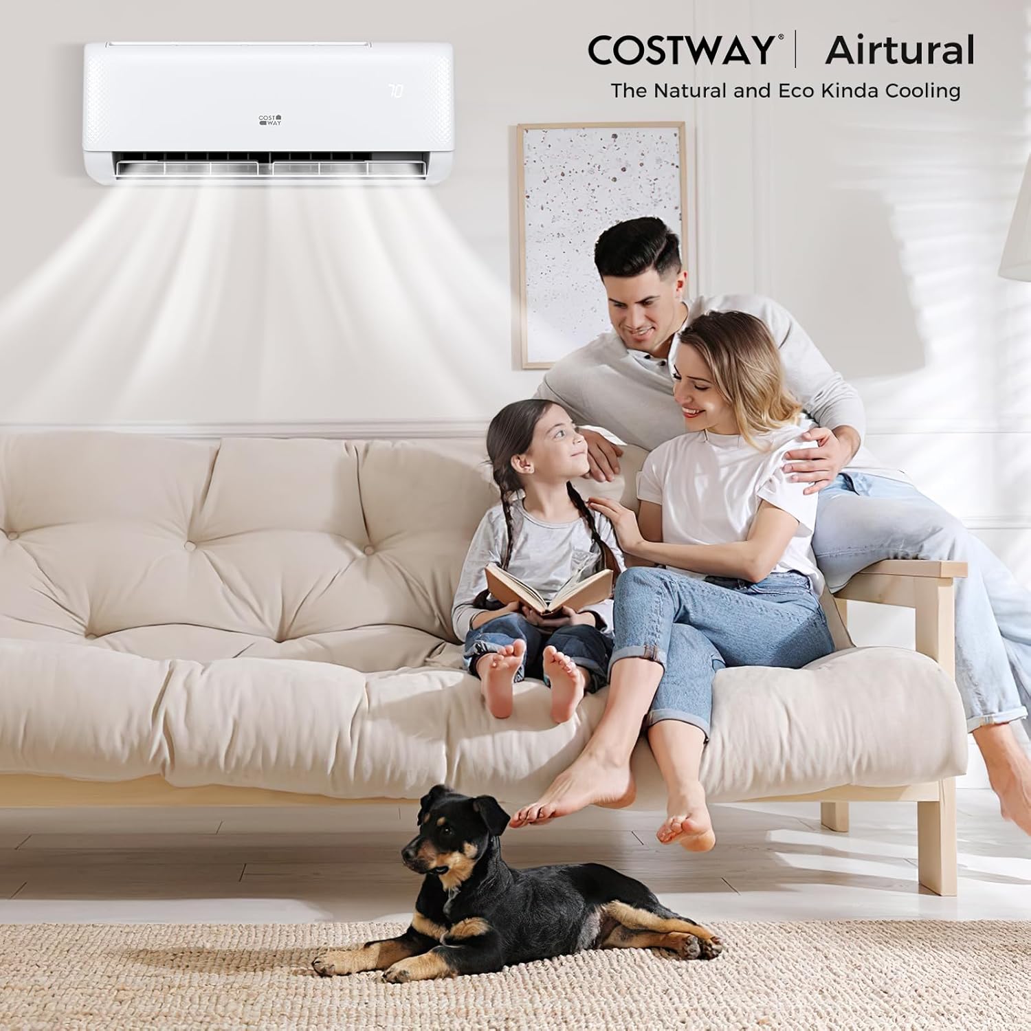 COSTWAY 12000BTU Mini Split Air Conditioner& Heater, 20 SEER2 115V Wall-Mounted Ductless AC Unit Cools Rooms up to 750 Sq. Ft, Energy Efficient Inverter AC with Heat Pump (Blast Series) wourant