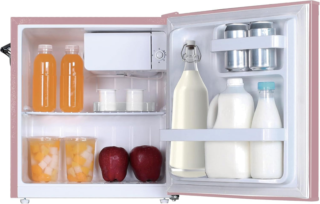 Frigidaire EFR176 Retro Compact Fridge with Chiller Mini Refrigerator with Built-in Bottle Opener for Office, Bedroom, Dorm Room or Cabin, 1.6 cu ft 16" D x 18" W x 18.5" H, Moonlight wourant