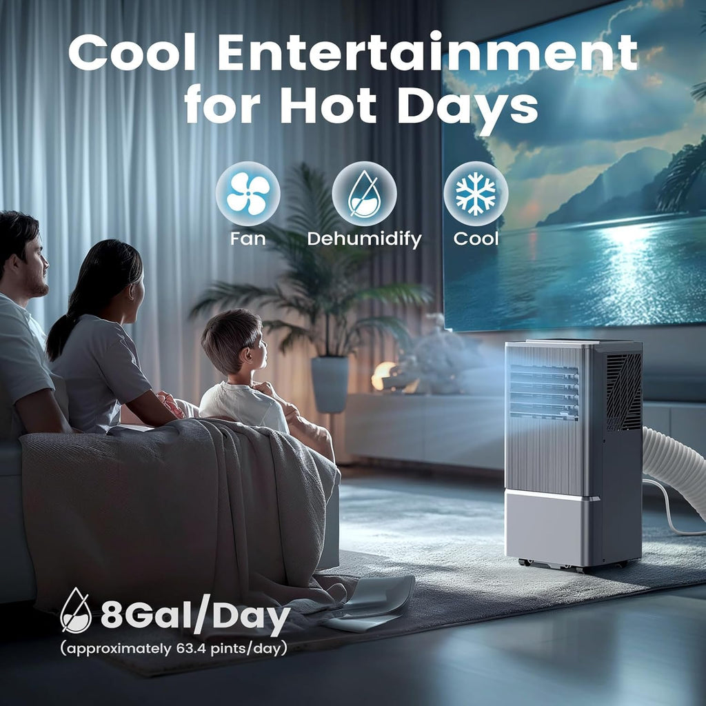 Air Choice Portable Air Conditioner, 10000 BTU Air Conditioner Portable for Room Up to 450 Sq.Ft, Remote Control, 24H Timer, Dehumidifier & Fan Modes, 3-in-1 AC Unit with Window Kit for Home Office wourant