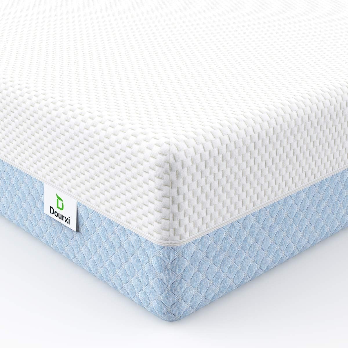 Crib Mattress, Dual Sided Comfort Memory Foam Toddler Bed Mattress, Triple-Layer Breathable Premium Baby Mattress for Infant and Toddler w/Removable Outer Cover - White&Grey woonhhop