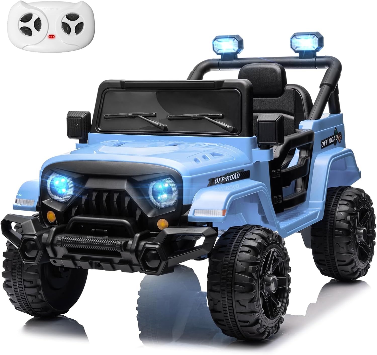 12V Kids Electric Ride on Truck Car Remote Control, Twin 35W Motors 3.5MPH Max Speed, Bluetooth USB Music Player, 4 Wheels Suspension LED Lights Safety Belt, Gift for Boy & Girl-Rosy wourant