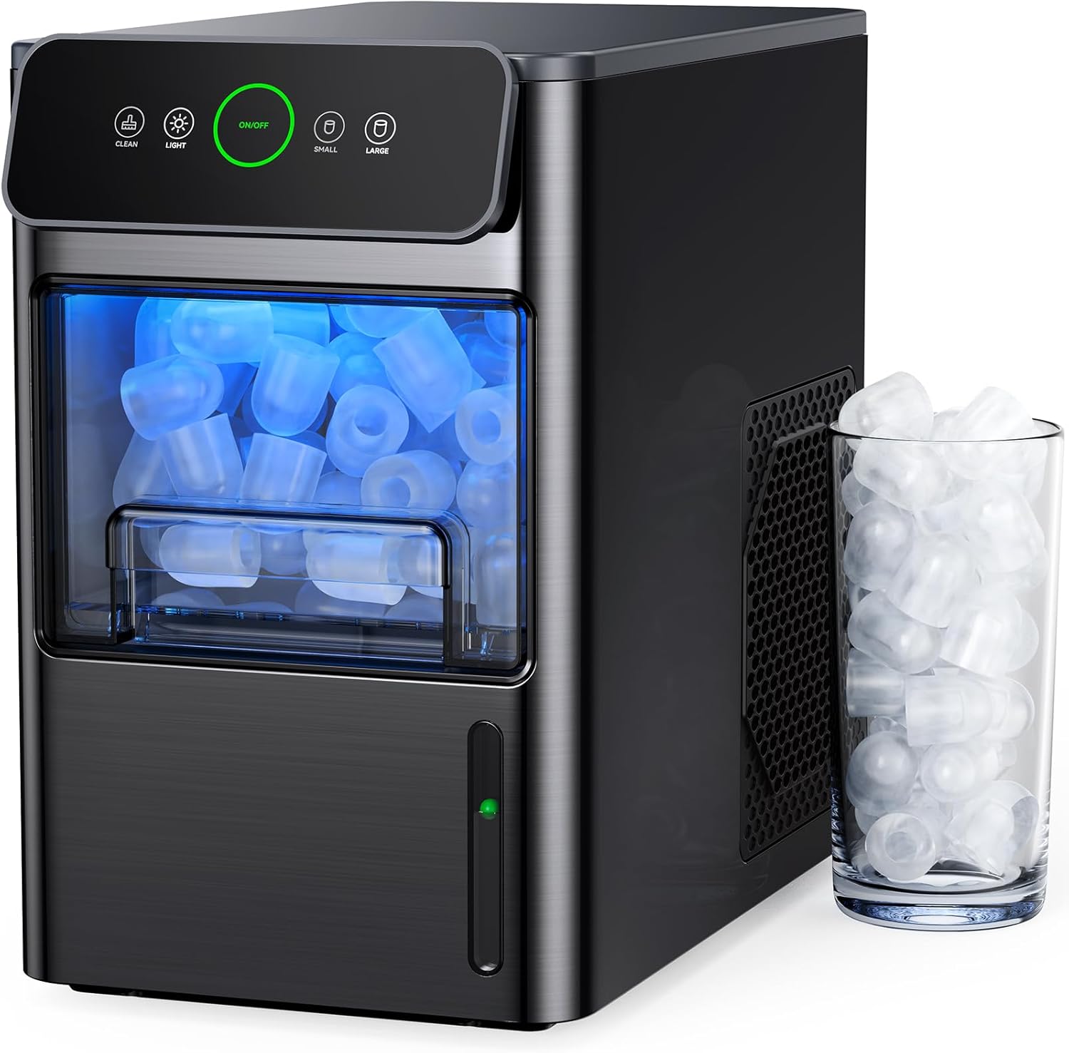 Silonn Countertop Ice Maker, 9 Cubes Ready in 6 Mins, 26lbs in 24Hrs, Portable Ice Machine with Self-Cleaning, 2 Sizes of Bullet Ice for Home/Kitchen/Party/RV, Black woonhhop