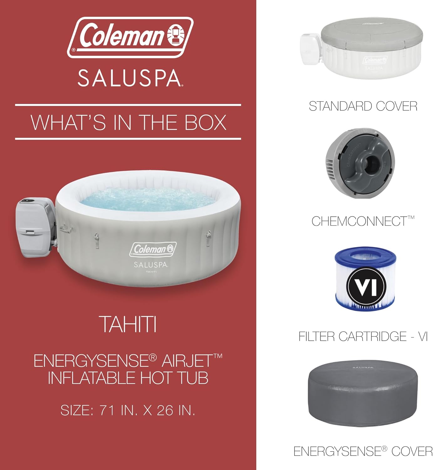 Bestway Palm Springs 4 to 6 Person EnergySense Smart AirJet Plus Inflatable Hot Tub Outdoor Spa with 140 AirJets and Insulated Cover wourant