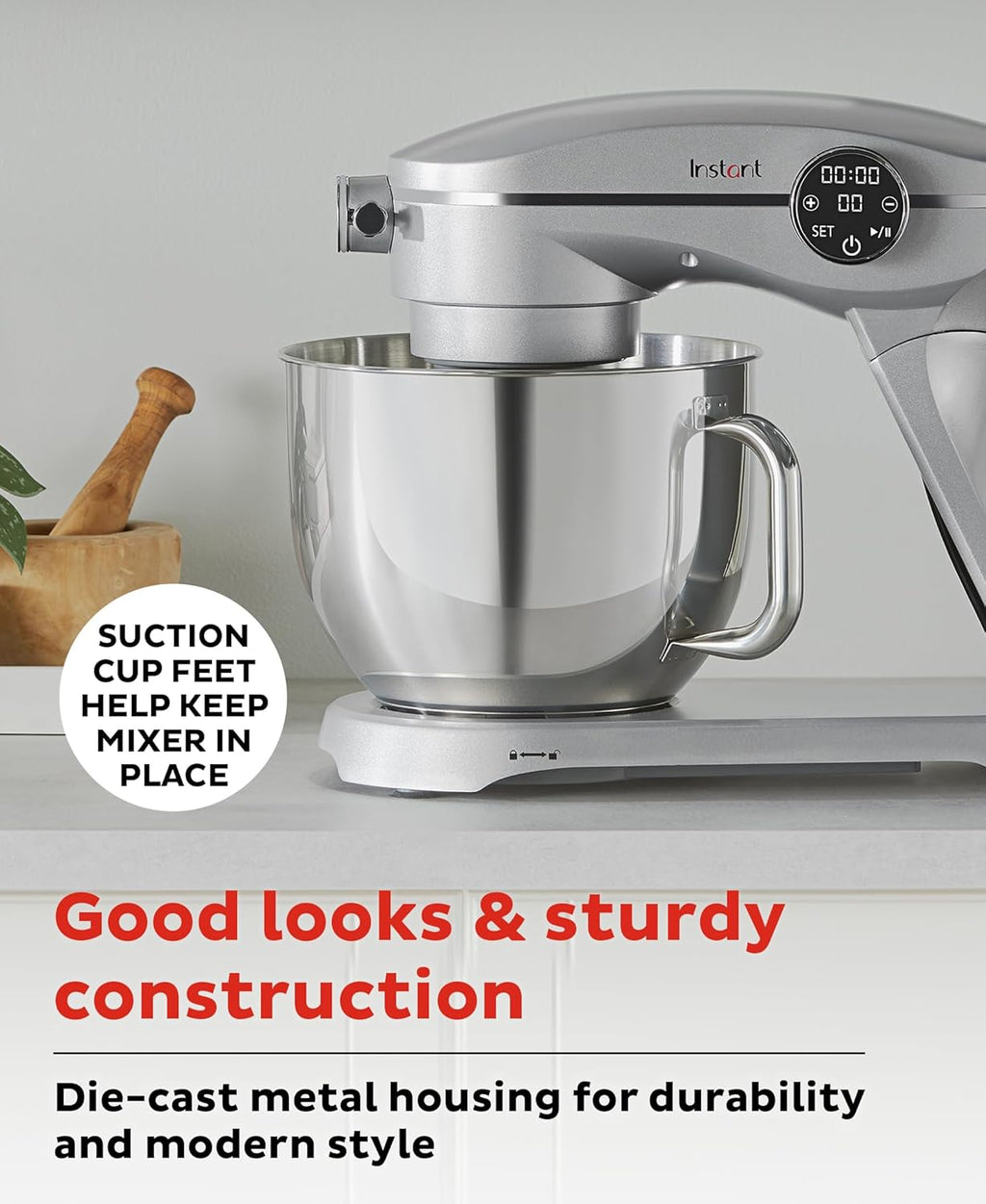 Instant Pot Instant Stand Mixer Pro 600W 10-Speed Electric Mixer with Digital Interface,7.4-Qt Stainless Steel Bowl,Dishwasher Safe Whisk,Dough Hook and Mixing Paddle wourant