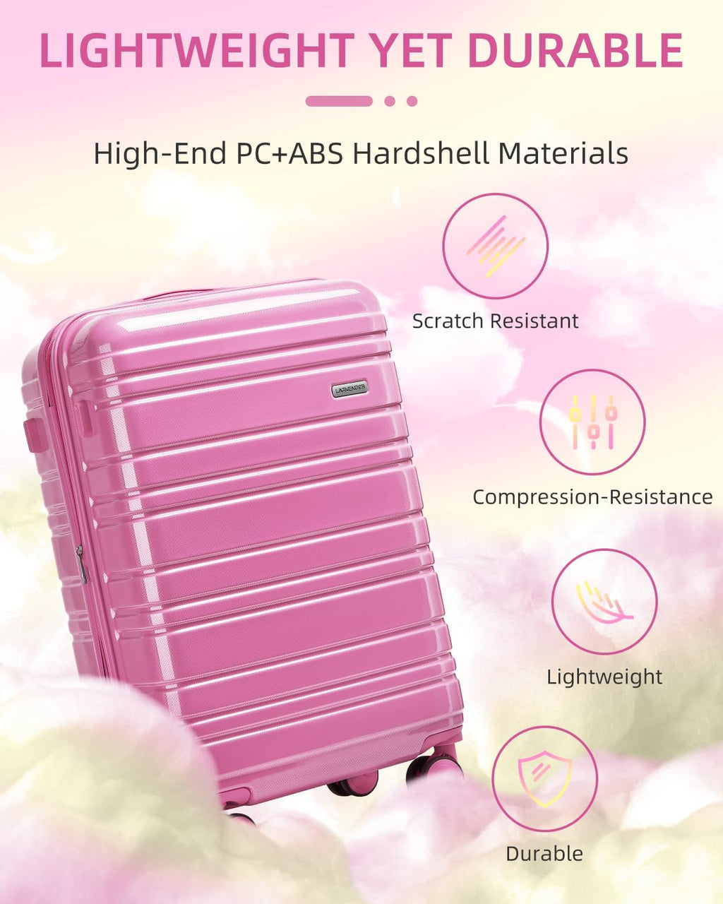 6-piece luggage set, expandable hardshell suitcase set with spinner wheels, lightweight rolling luggage set wourant