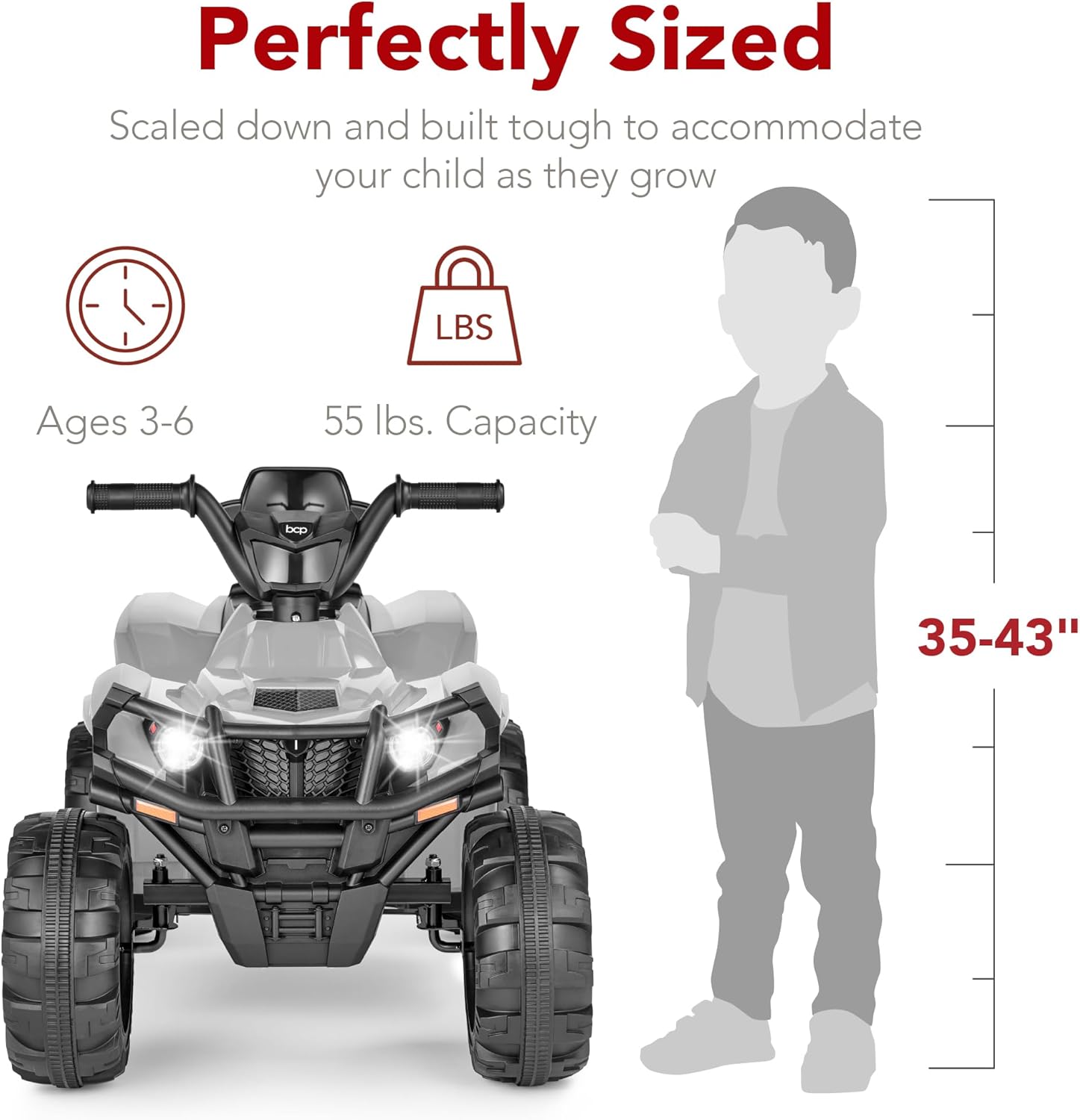 Best Choice Products 12V Kids Ride-On Electric ATV, 4-Wheeler Quad Car Toy w/Bluetooth Audio, 2.4mph Max Speed, Treaded Tires, LED Headlights, Radio wourant