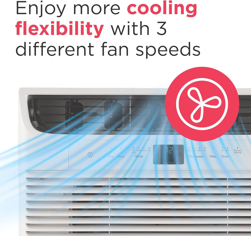 Frigidaire 5,000 BTU Window Air Conditioner with Remote Control, Cools Up to 150 Sq. Ft., Quiet Operation, Eco Mode, 3 Fan Speeds, Auto Restart, White wourant