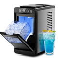 Kismile Ice Makers Countertop,26lbs in 24Hrs, Portable Ice Maker Machine with Self-Cleaning Function,Selectable Ice Size & Internal Lighting Desigh for Home/Kitchen/Bar woonhhop