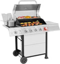 Royal Gourmet GA5401T 5-Burner Propane Gas Grill with Sear Burner and Side Burner, Stainless Steel BBQ Grill with 632 Sq. In. Grilling Area for Outdoor Barbecue Cooking, 64,000 BTUs, Silver wourant