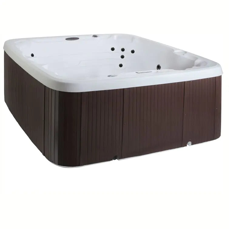 Lifesmart Spas 110 Volt 7 Person 22 Jet Square Plug And Play Hot Tub with Ozonator in Espresso wourant