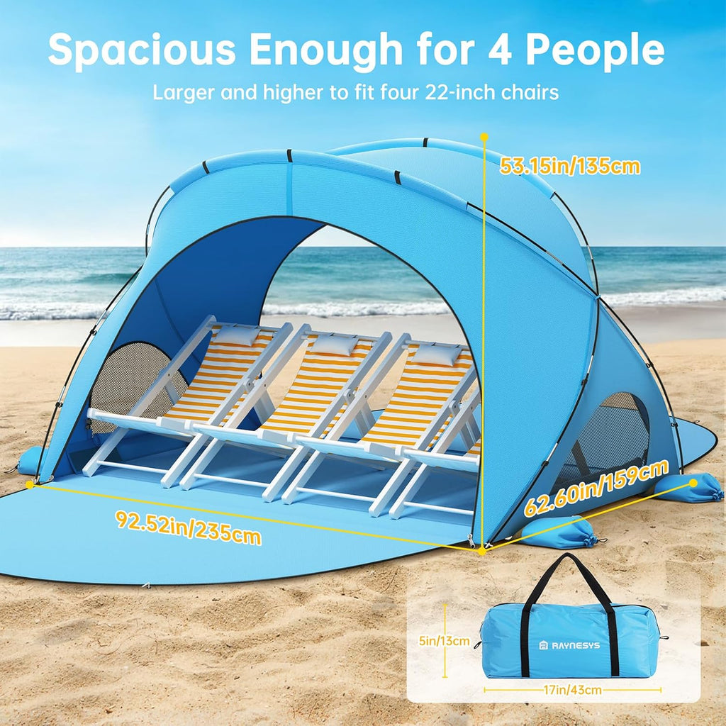 Beach Tent Sun Shelter Beach Shade Tent with UPF50+ UV Protection Beach Sun Shelter Beach Shade wourant