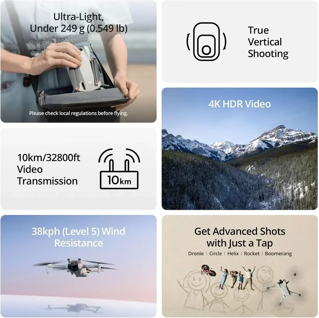 DJI Mini 3 Drones with Camera for Adults 4K 38 min Flight Time up to 32800 ft wourant