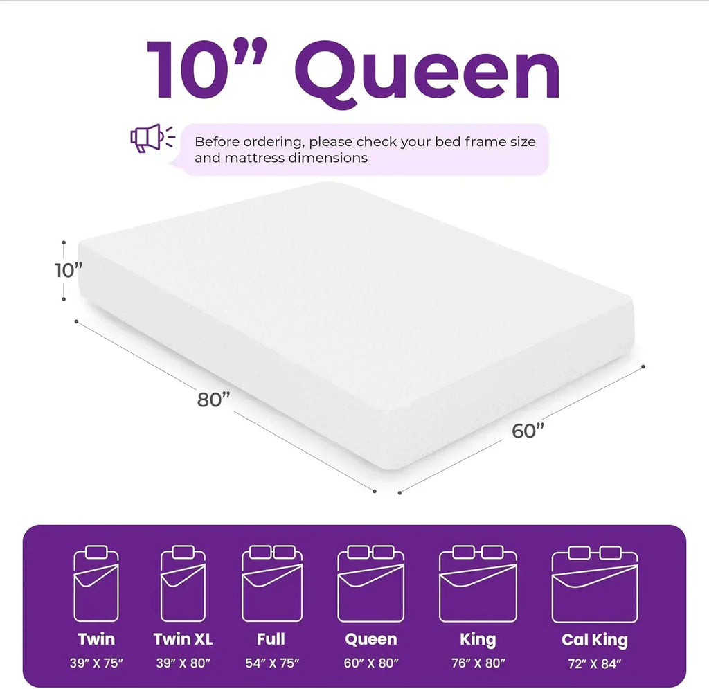 GAESTE 8-inch Fully Cooling Gel Memory Foam Mattress Mattress-in-a-Box wourant