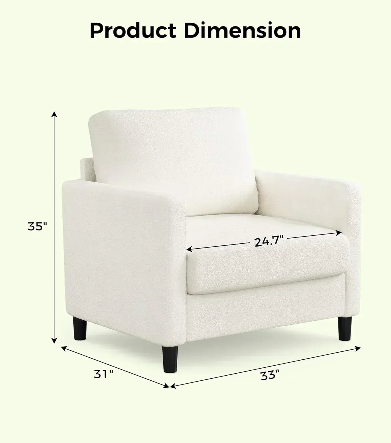 Loveseat Sofa 51" Love Seat Comfy Corduroy Small Loveseat Tool-Free Setup Couch wourant