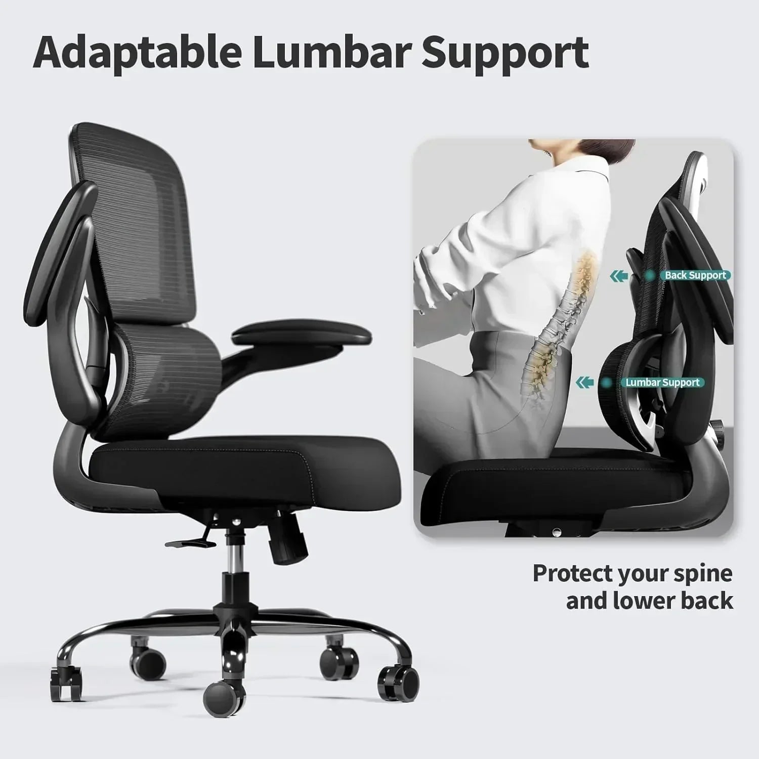 TRALT Office Chair Ergonomic Desk Chair 330 lbs Home Mesh Gaming Chair with Wheels wourant