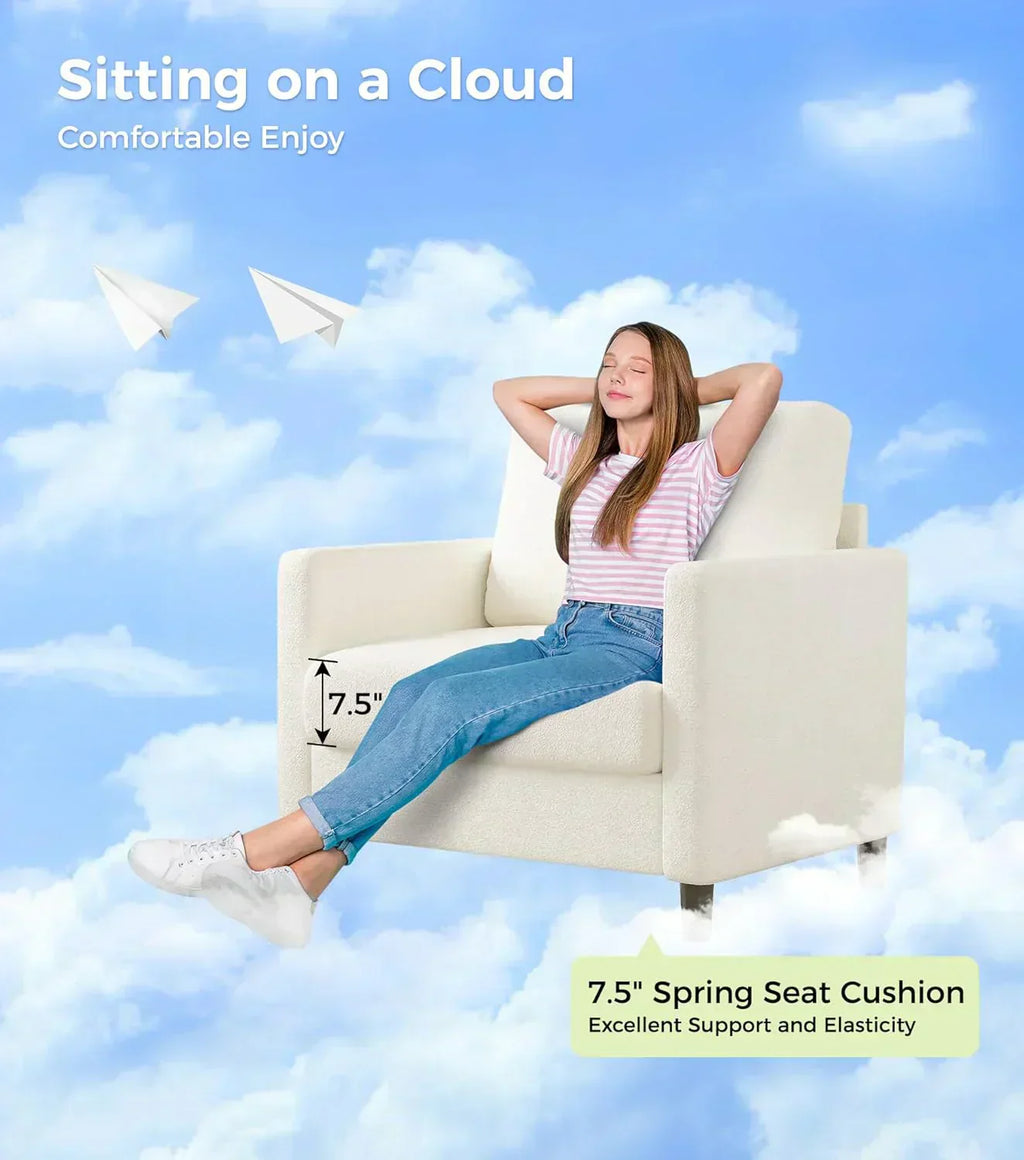 Loveseat Sofa 51" Love Seat Comfy Corduroy Small Loveseat Tool-Free Setup Couch wourant