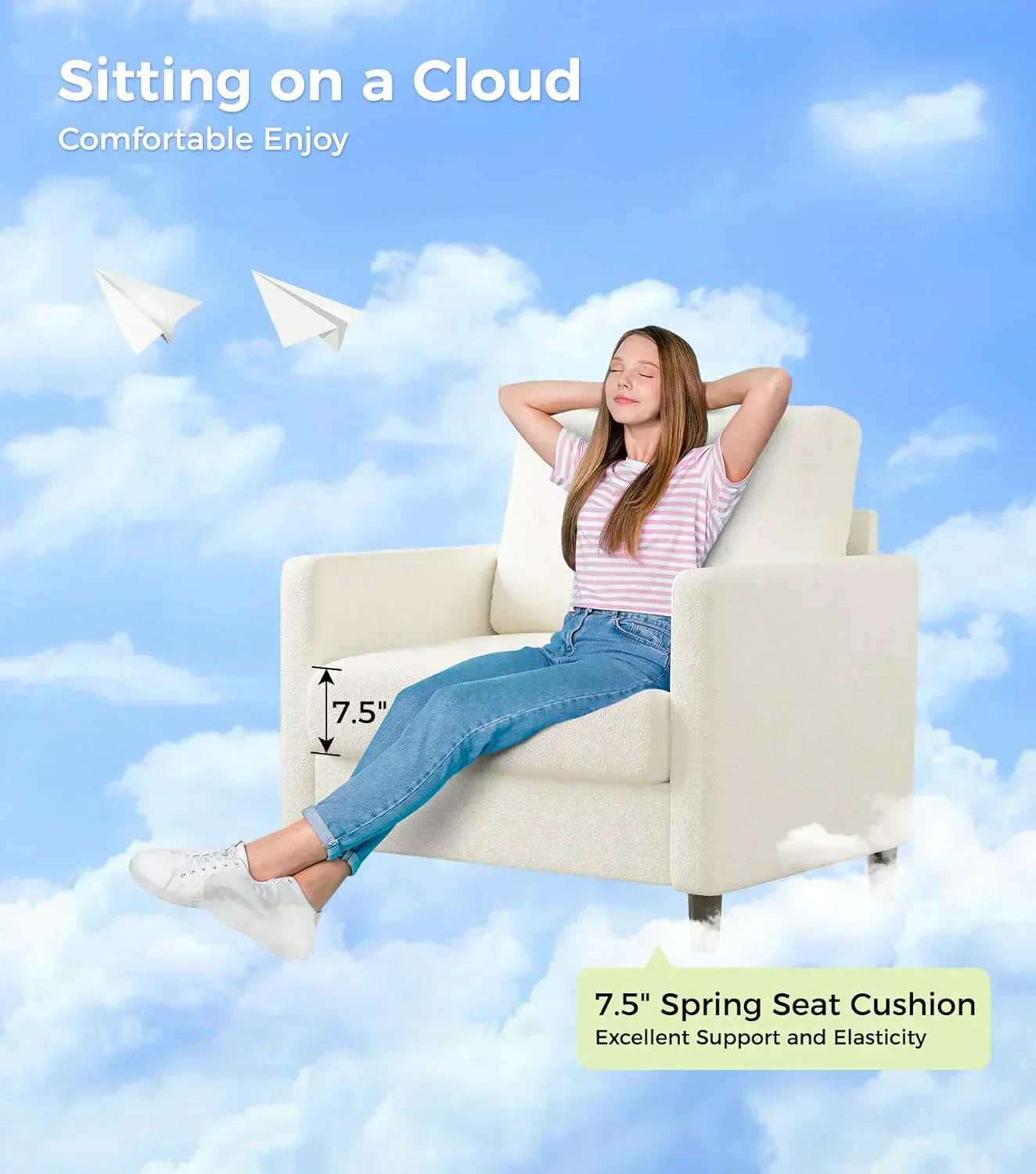 Loveseat Sofa 51" Love Seat Comfy Corduroy Small Loveseat Tool-Free Setup Couch wourant