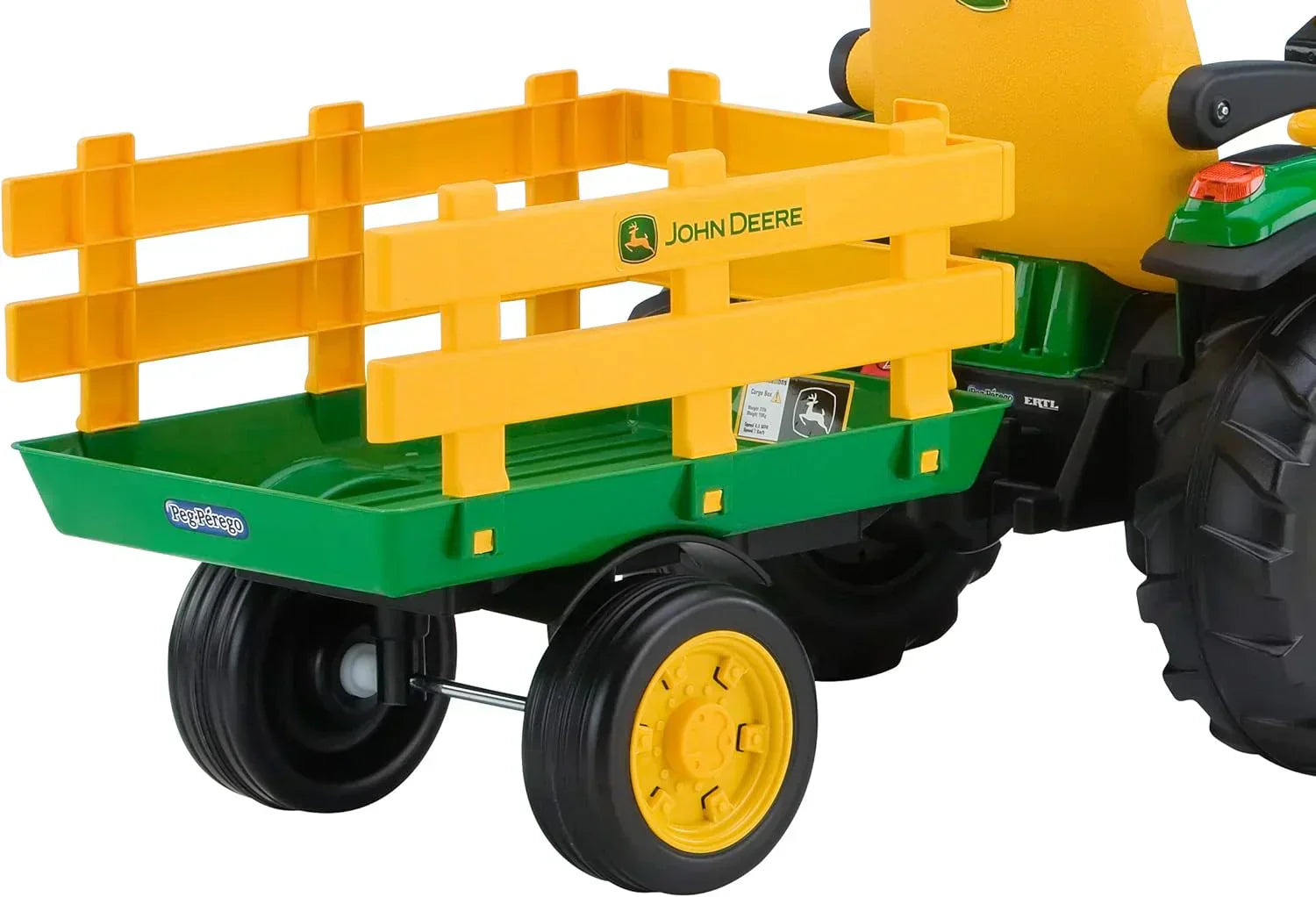 Peg Perego John Deere Ground Force Tractor with Trailer 12 Volt Ride on wourant