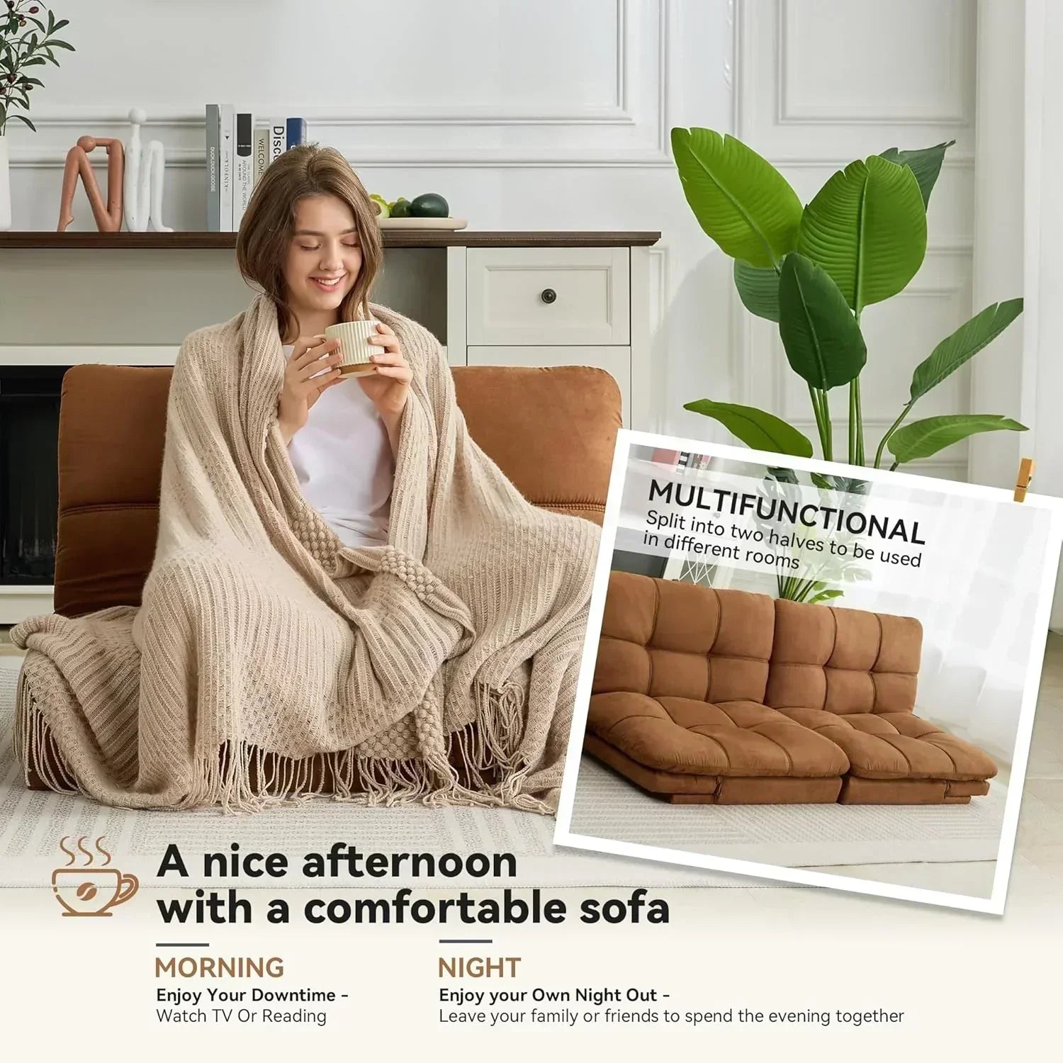 Brown loveseat convertible sofa memory foam futon sofa bed modern sleeper sofa wourant