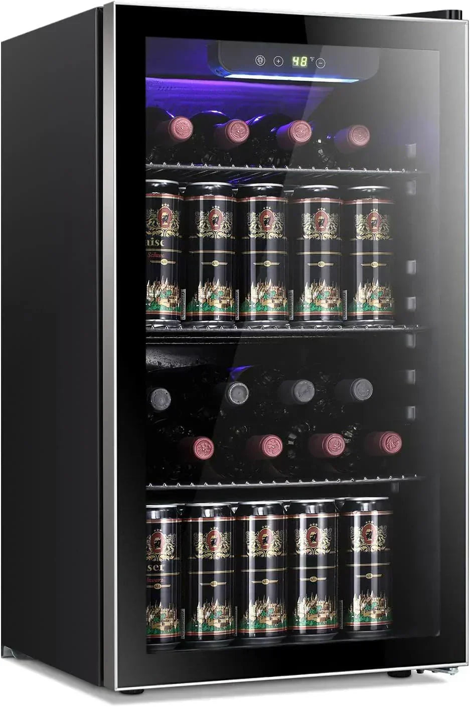 Antarctic Star 26 Bottle 130 Can Wine Cooler/Cabinet Beverage Refrigerator Cellar Beer Clear Glass wourant