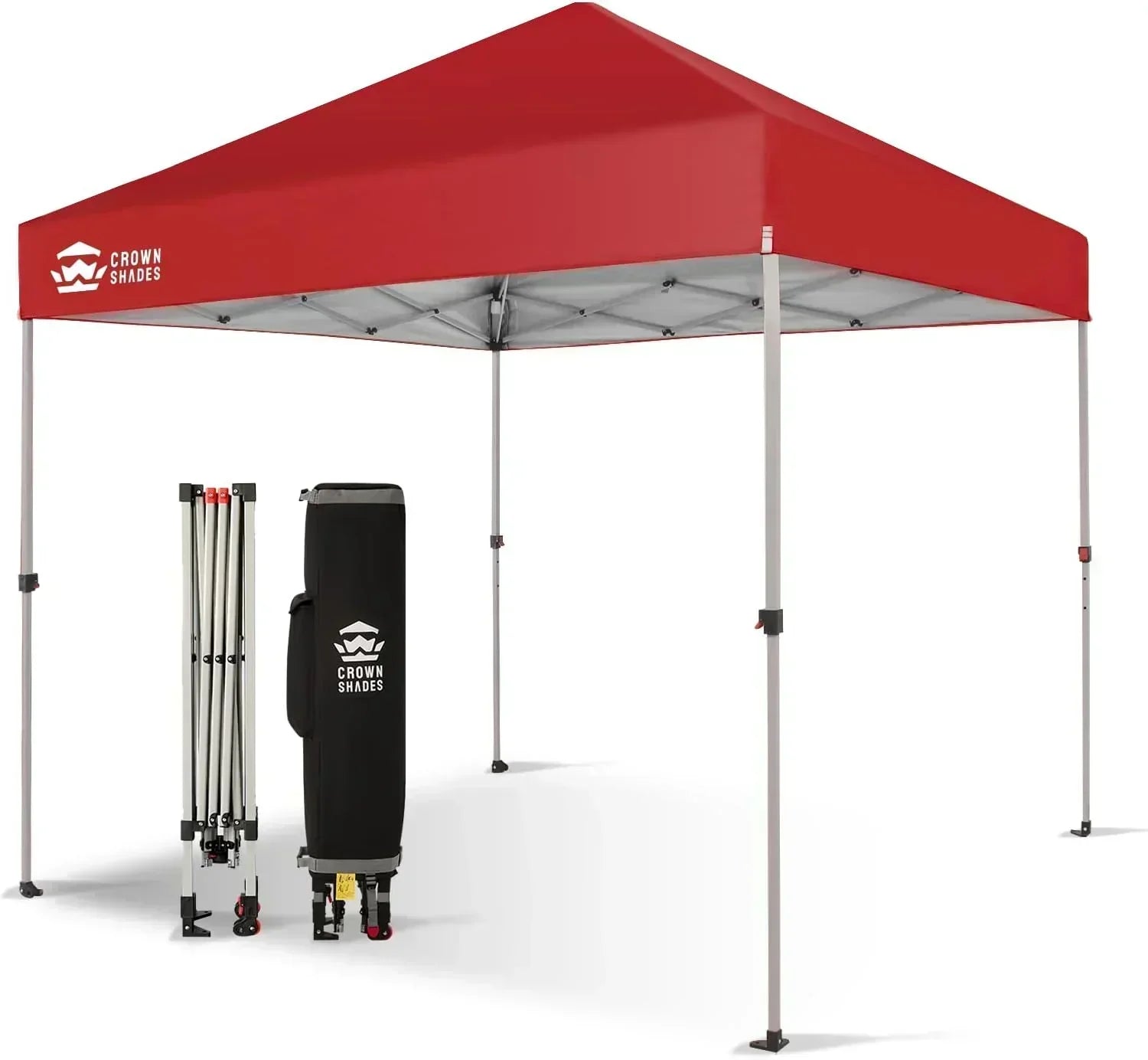 10x10 Pop-Up Awning One-Click Installation Beach Tent Outdoor Sunshade Silver Coated Top wourant