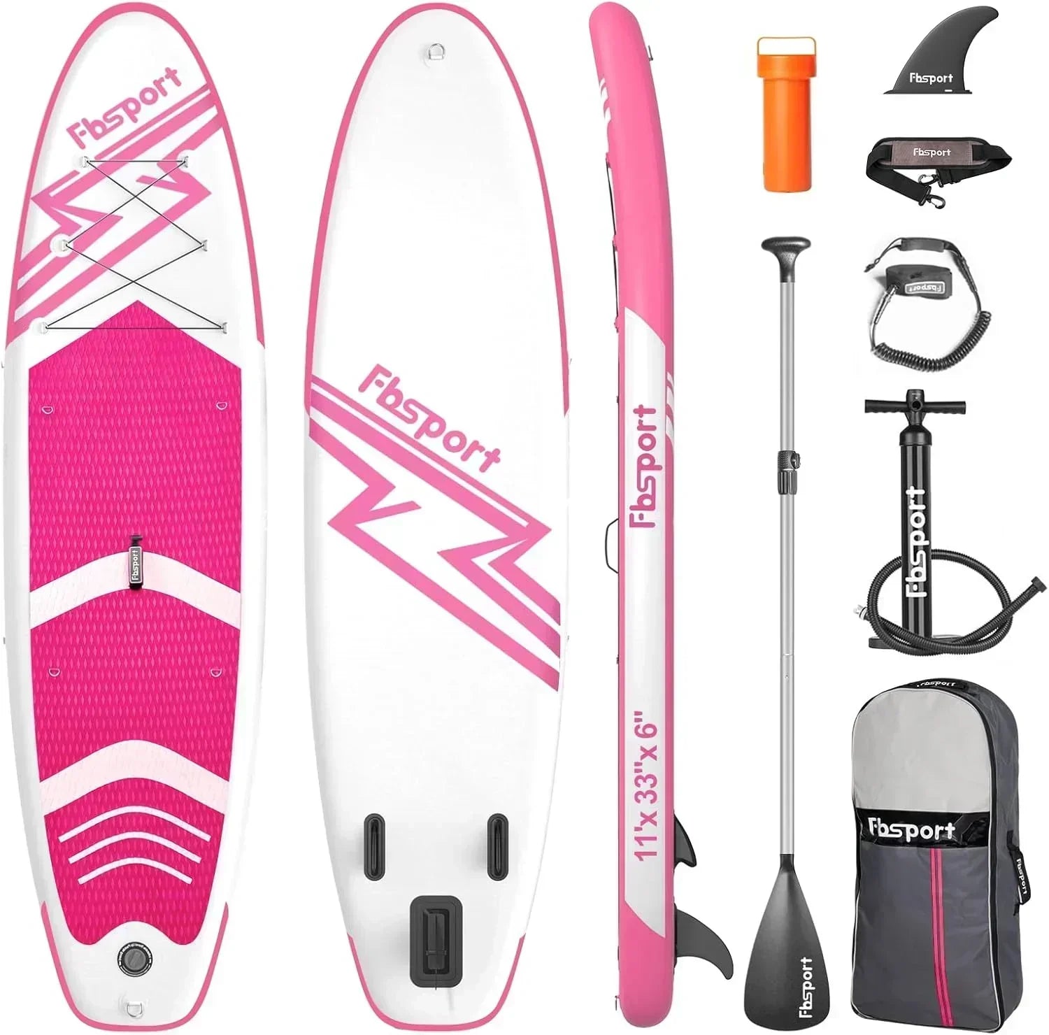 FBSPORT 11' Premium Stand Up Paddle Board Yoga Board with Durable SUP Accessories Carry Bag wourant