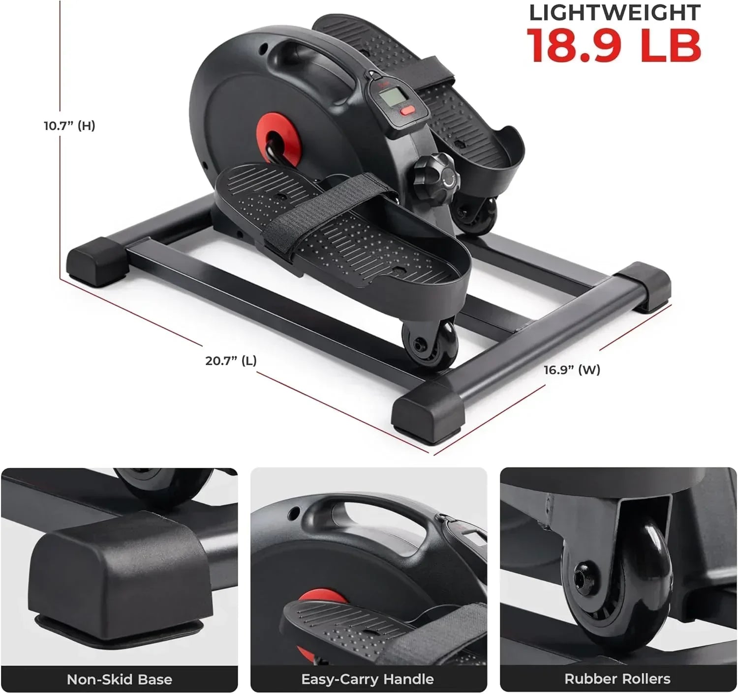 Sunny Health Fitness Smart Mini Elliptical Trainer Indoor Under-Desk Pedal Exerciser wourant