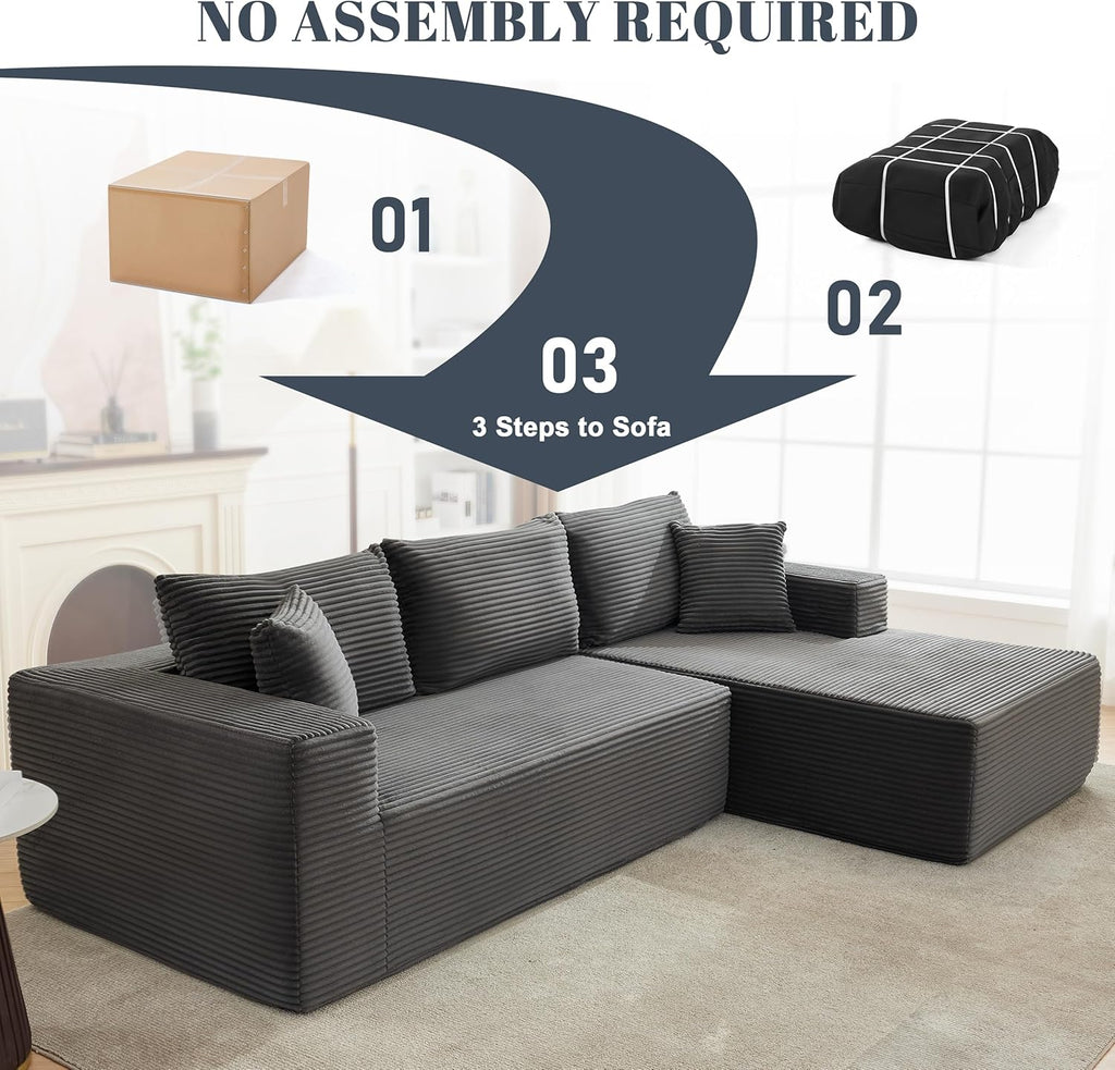 110-inch cloud sofa boneless sofa in the living room modular sofa with deep seats wourant