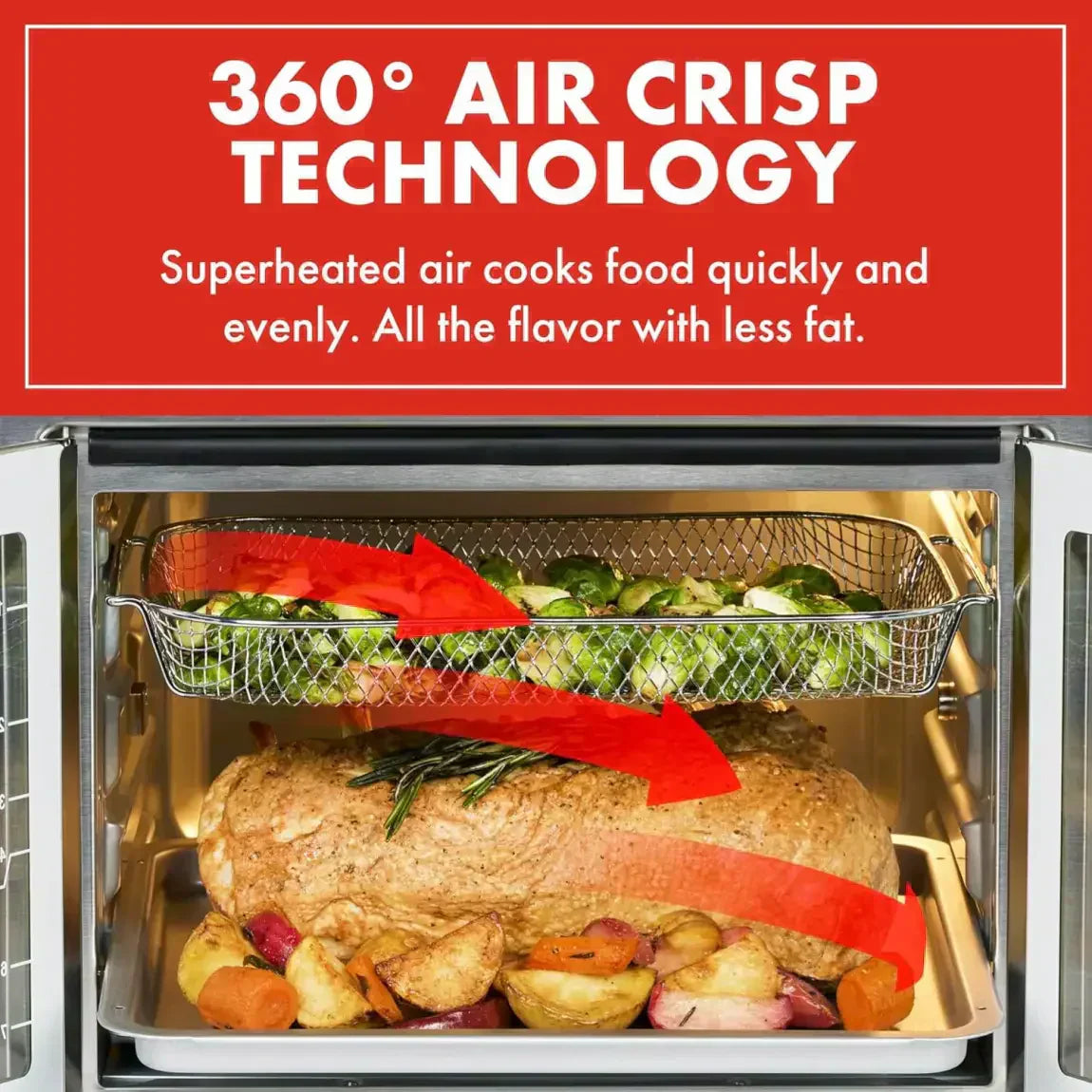 Emeril Lagasse 26 QT Extra Large Air Fryer Convection Toaster Oven with French Doors wourant