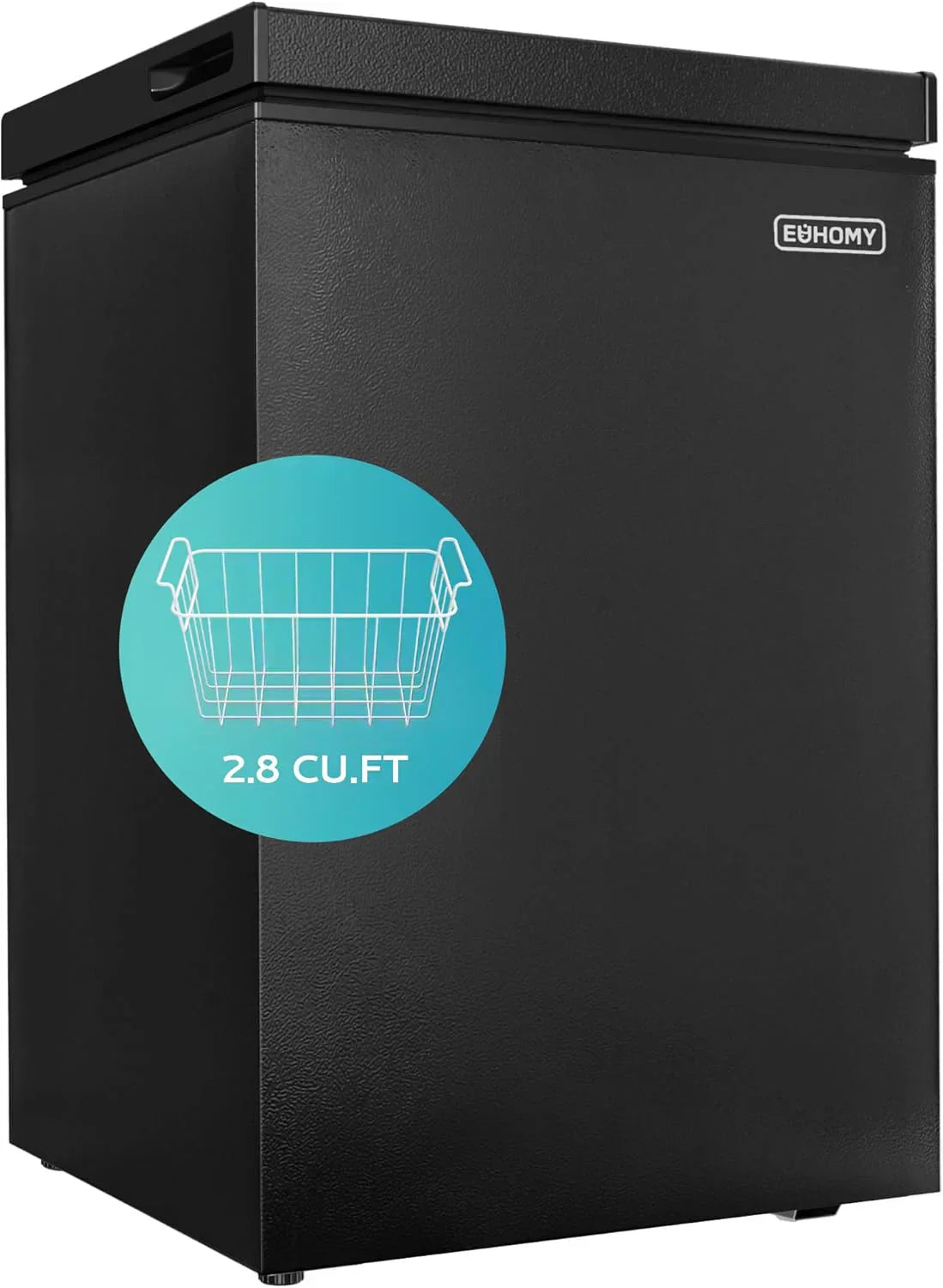 EUHOMY 3.5 Cu.Ft Chest Freezer with Removable Basket Small Deep Freezer Adjustable 7 Thermostat wourant