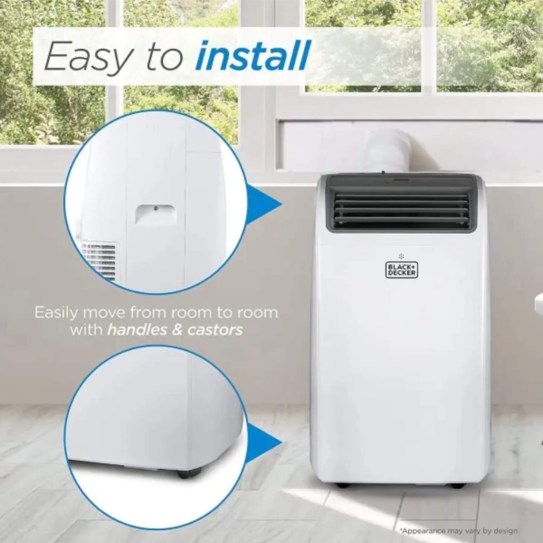 BLACK+DECKER Air Conditioner, 14,000 BTU Air Conditioner Portable for Room up to 700 Sq. Ft. with Remote Control, White wourant