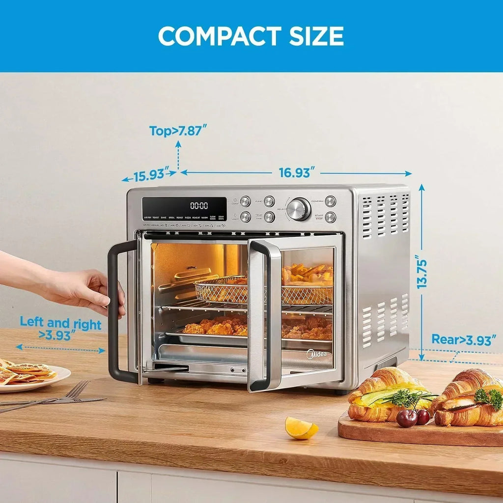 Flexify French Door Toaster Oven Air Fryer Combo 26.4 QT Extra Large Air Fryer Countertop wourant