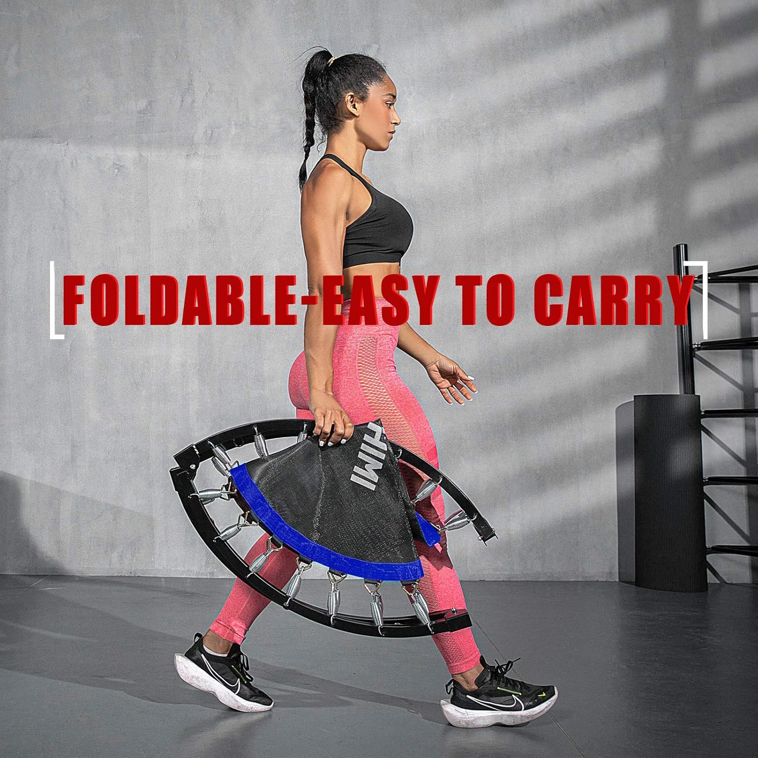 Kanchimi 40" 48" Folding Mini Fitness Indoor Exercise Workout Rebounder Trampoline wourant