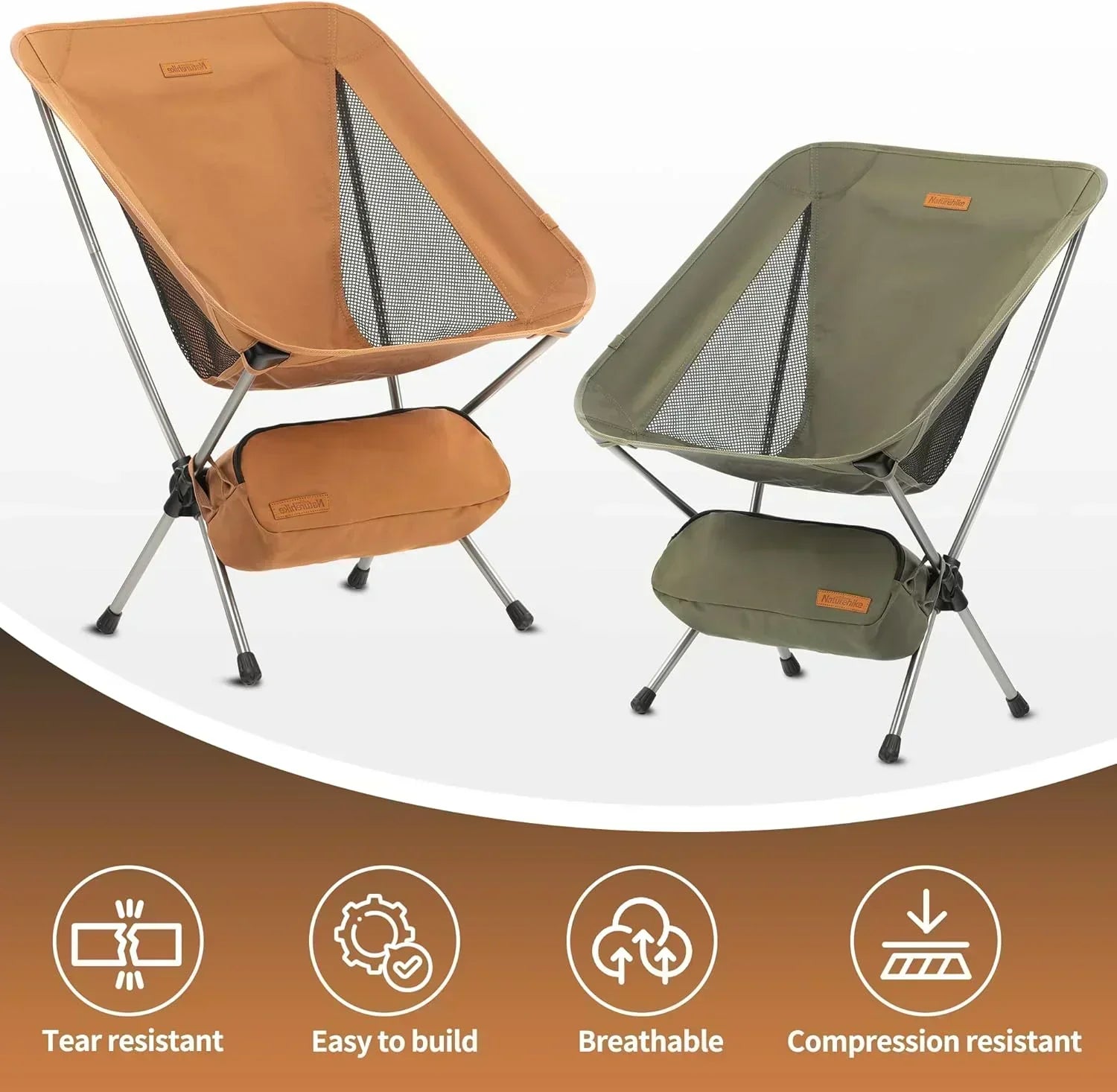 Ultralight Camping Chair 2.12 lbs Portable Backpacking Chair Folding Hiking Chair wourant