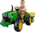 Peg Perego John Deere Ground Force Tractor with Trailer 12 Volt Ride on wourant