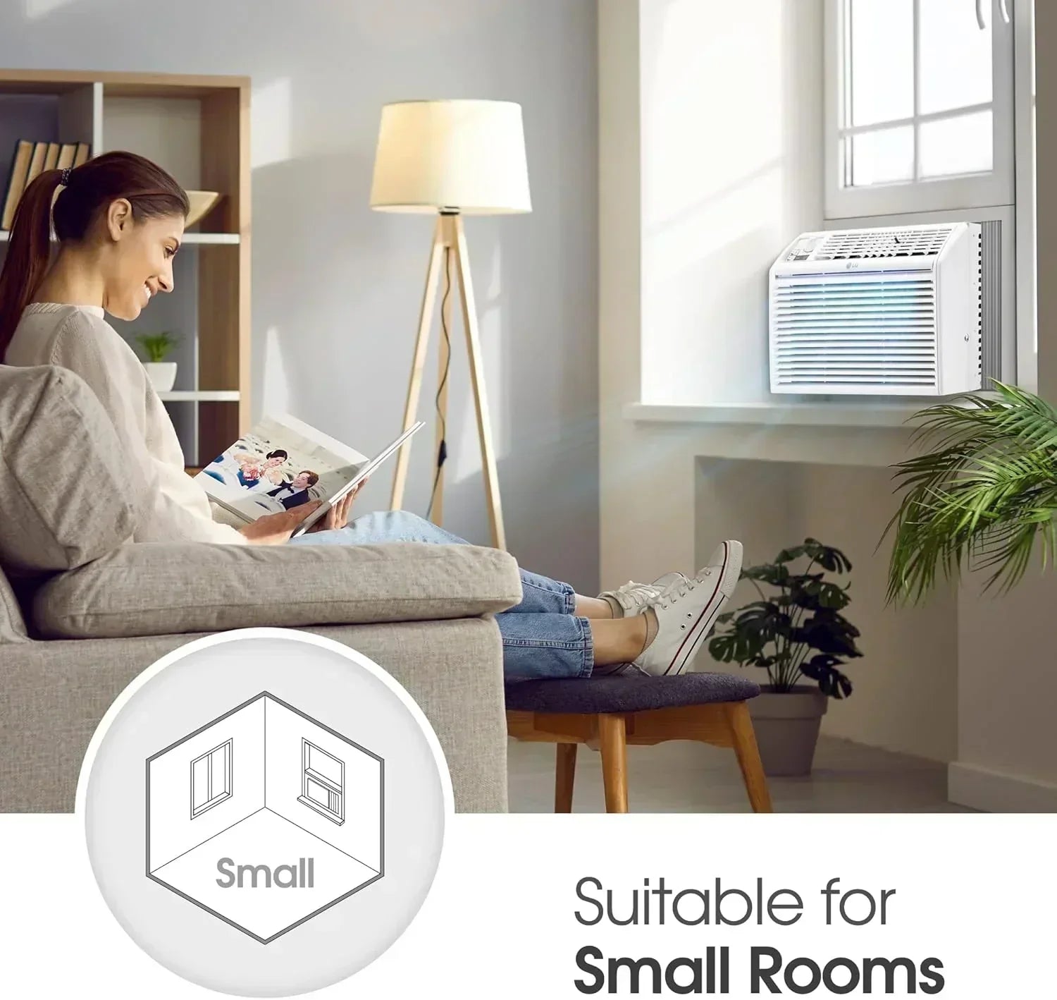 LG 5000 BTU Window Air Conditioners Easy Mechanical Control Ultra-Quiet Compact-size Cools Filter wourant