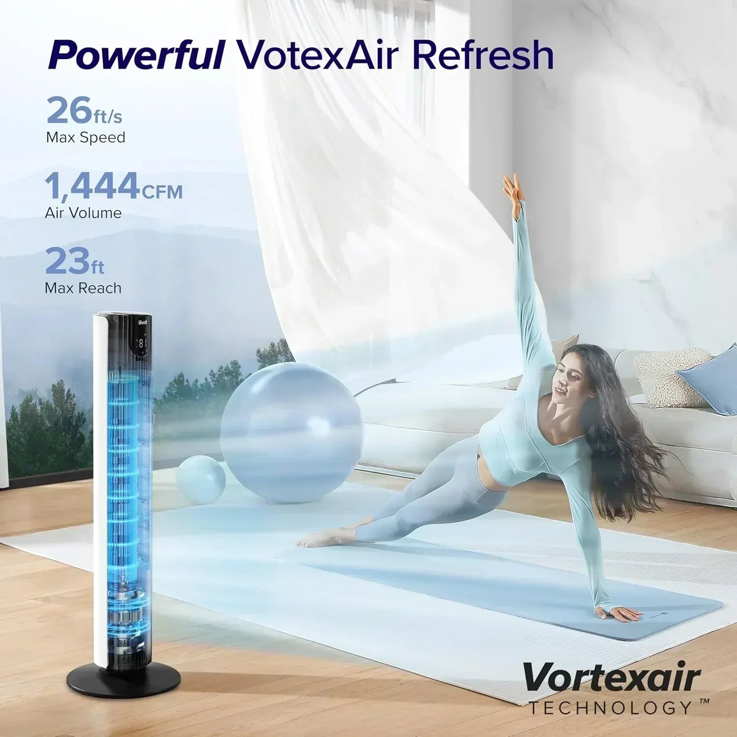 LEVOIT Tower Fan for Bedroom Standing Fan with 28dB Quiet for Sleep Remoter 12H Timer wourant