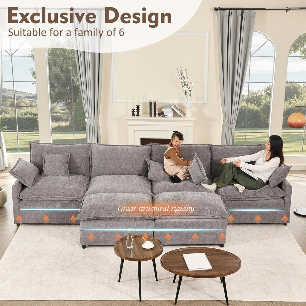 108" U-shaped sofa modular sofa three-seater comfortable cloud sofa wourant