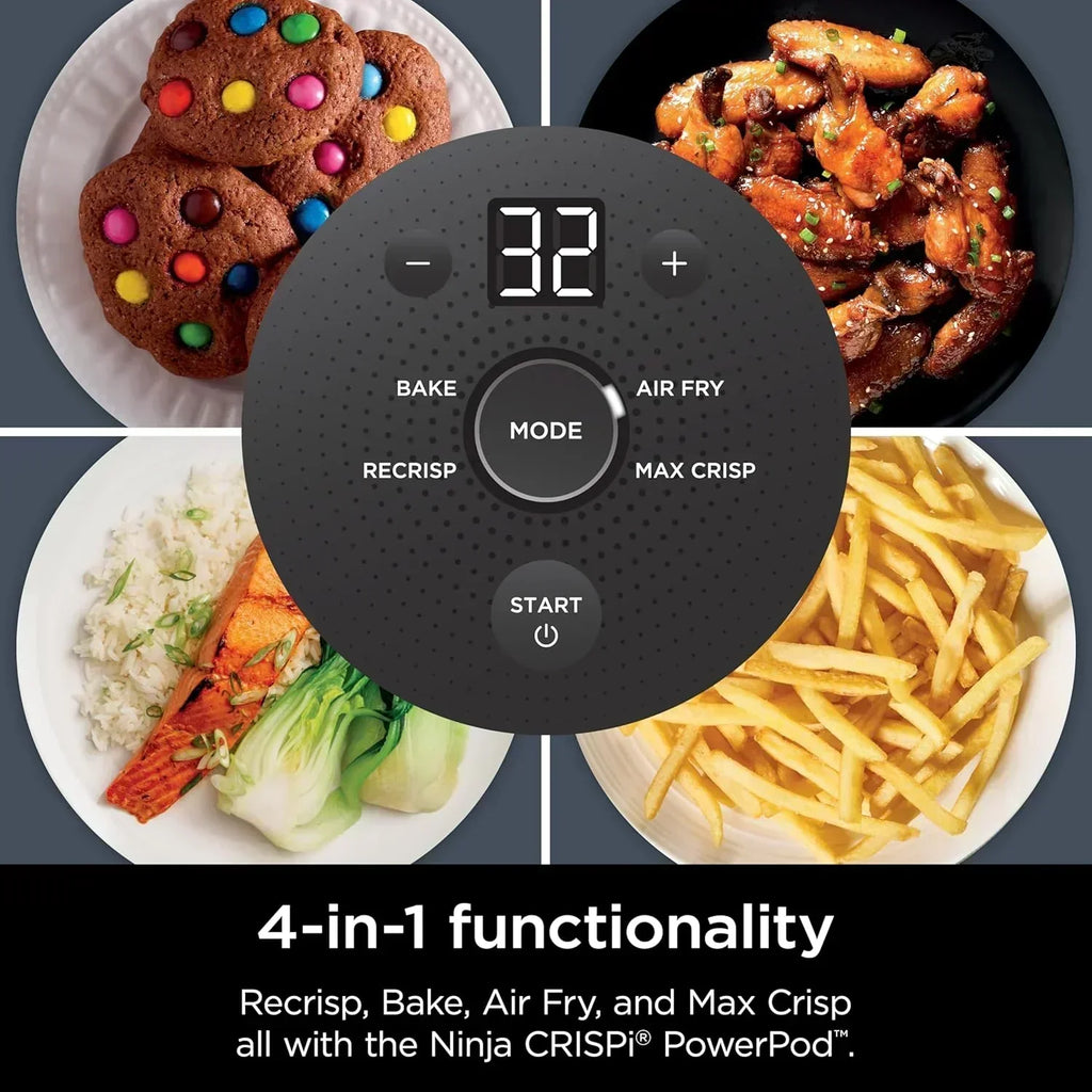 Ninja Crispi 4 in 1 Portable Glass Air Fryer Cooking System 4QT 6 Cup TempWare Glass Containers wourant