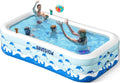 Inflatable Swimming Pool with Seats 130" x 72" x 22" Full-Sized Durable PVC Thickened wourant