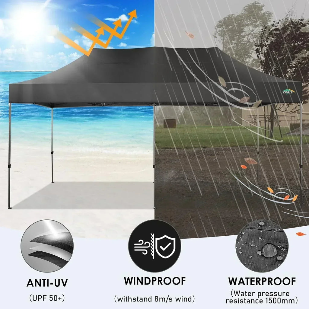 COBIZI 10x20 Heavy Duty Pop up Canopy Tent 6 sidewalls Commercial Canopy Wedding Party Tents wourant